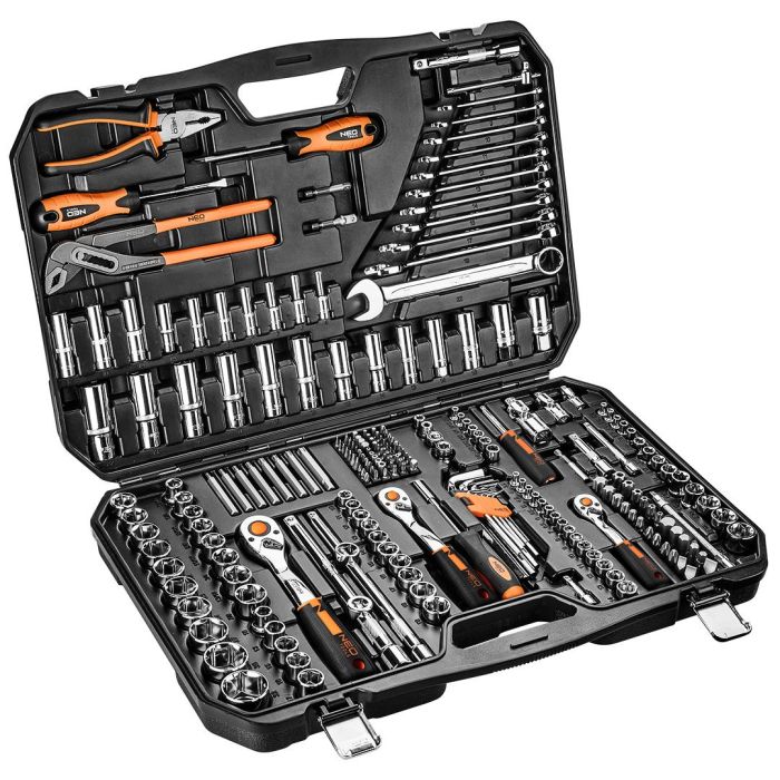 Набор инструмента Neo Tools, 233шт, 1/2", 1/4", 3/8", CrV, кейс