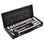Набор инструмента Neo Tools, набор торцевых головок, 25шт, 1/2", CrV, металлический кейс