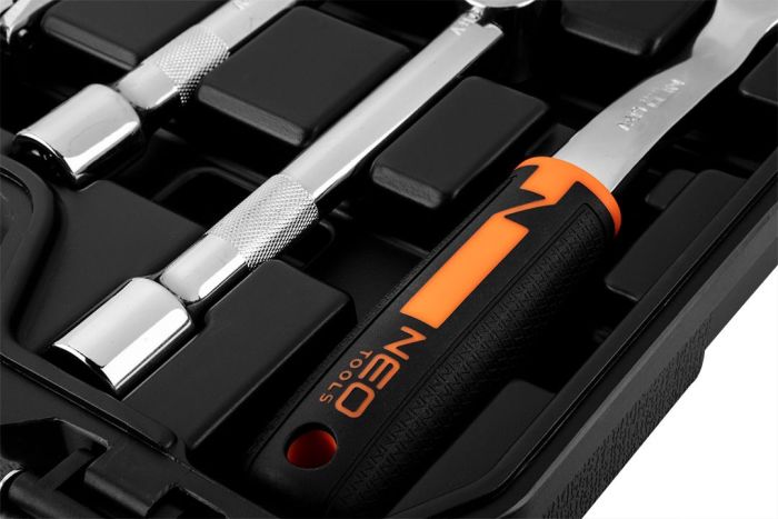 Набір інструментів Neo Tools, набір торцевих головок, 58шт, 1/2", CrV, кейс