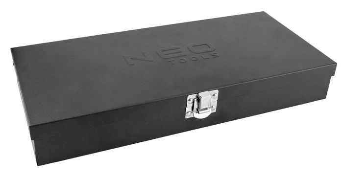 Набір інструментів Neo Tools, набір торцевих головок, 63шт, 1/4", CrV, металевий кейс