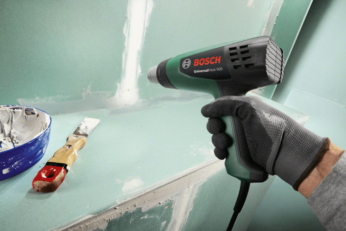 Фен строительный Bosch UniversalHeat 600, 1800Вт, 50/300/600°C, 200/350/500л/мин, 0.53кг