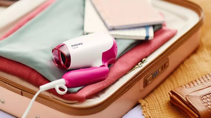Фен Philips DryCare Essential дорожный, 1400Вт, режимов-2, хол. обдув, розовий