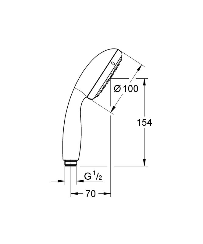 Душевая лейка Grohe Vitalio Go 100, 2 функц., хром