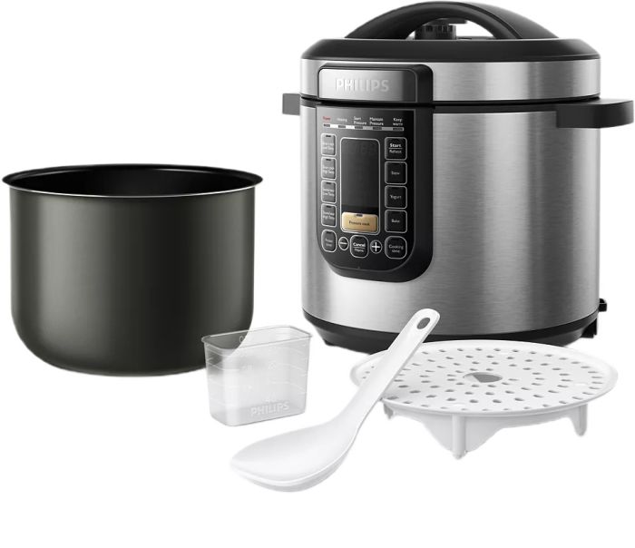 Мультиварка Philips Viva Collection 1300Вт, чаша-6л, електр. керування , 15 авто. програм, нержав.сталь, пластик, чорний