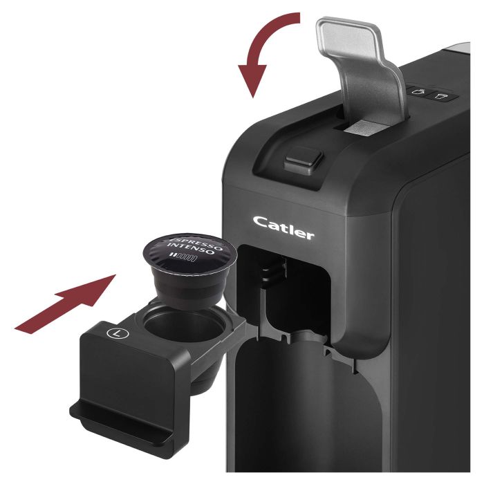 Кофеварка Catler капсульная Porto, 0.8л, капсулы, молотый кофе, черный
