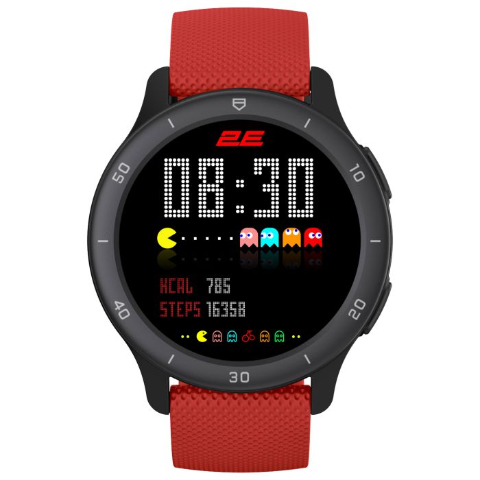 Смарт-годинник 2E Motion GT2 47мм, 1.32", 360x360, BT 5.2, Чорно-червоний