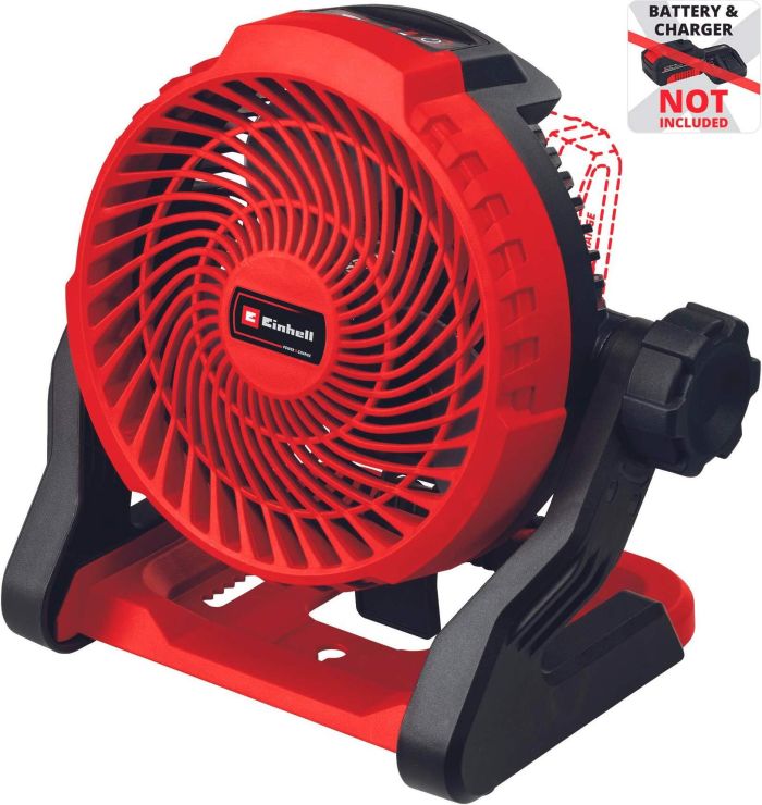 Вентилятор аккумуляторный Einhell GE-CF 18/2200 Li, 180мм, PXC 18В,  1200-2200об/мин, 1.2кг, без АКБ и ЗУ