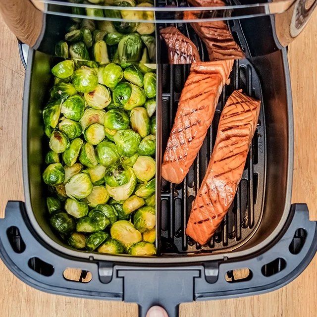 Мультипечь Tefal Dual EasyFry&Grill AirFryer, 2700Вт, чаша-5.2/3.1л, сенсорное управл., 2 чаши, гриль, пластик, черный