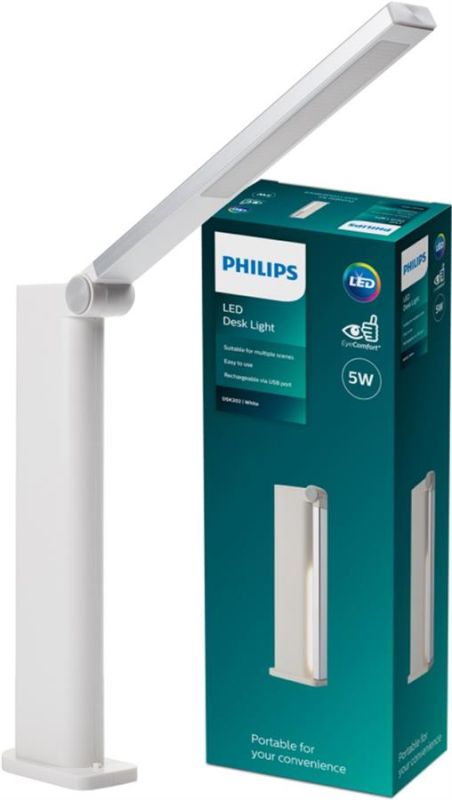 Лампа настольная с аккумулятором Philips Amber 5Вт 4000K 1800мАг USB-A белый