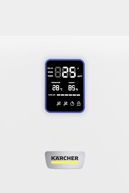 Очиститель воздуха Karcher AF 50, 50м2, 520м3/час, дисплей, 2 HEPA фильтра, 4 режима,  инд. загр., белый