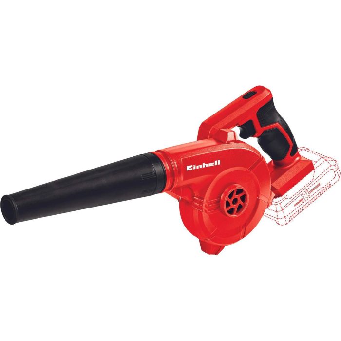 Воздуходув аккумуляторный Einhell TE-CB 18/180 Li - Solo, 18В, 130/180 км/ч, 3 насадки,  0.9кг (без АКБ и ЗУ)