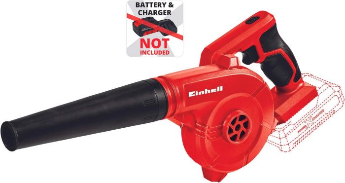 Воздуходув аккумуляторный Einhell TE-CB 18/180 Li - Solo, 18В, 130/180 км/ч, 3 насадки,  0.9кг (без АКБ и ЗУ)