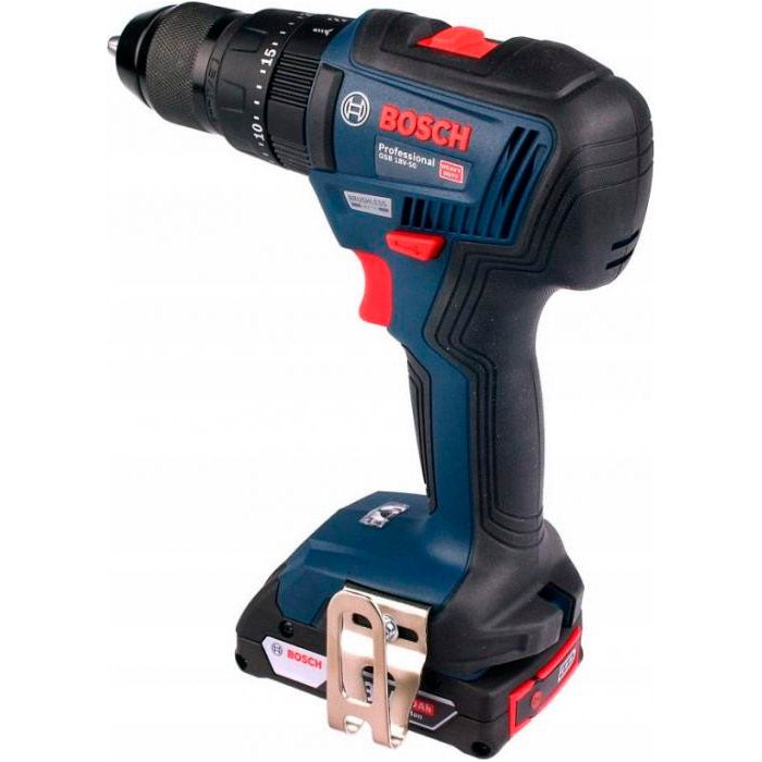 Шуруповерт-дрель ударный аккумуляторный  Bosch GSB 18 V-50, 18В, 28/50 Нм, 20+2, 0-460-1800об/мин, 1.1кг, без АКБ и ЗУ