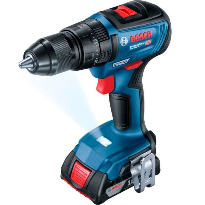 Шуруповерт-дрель ударный аккумуляторный  Bosch GSB 18 V-50, 18В, 28/50 Нм, 20+2, 0-460-1800об/мин, 1.1кг, без АКБ и ЗУ