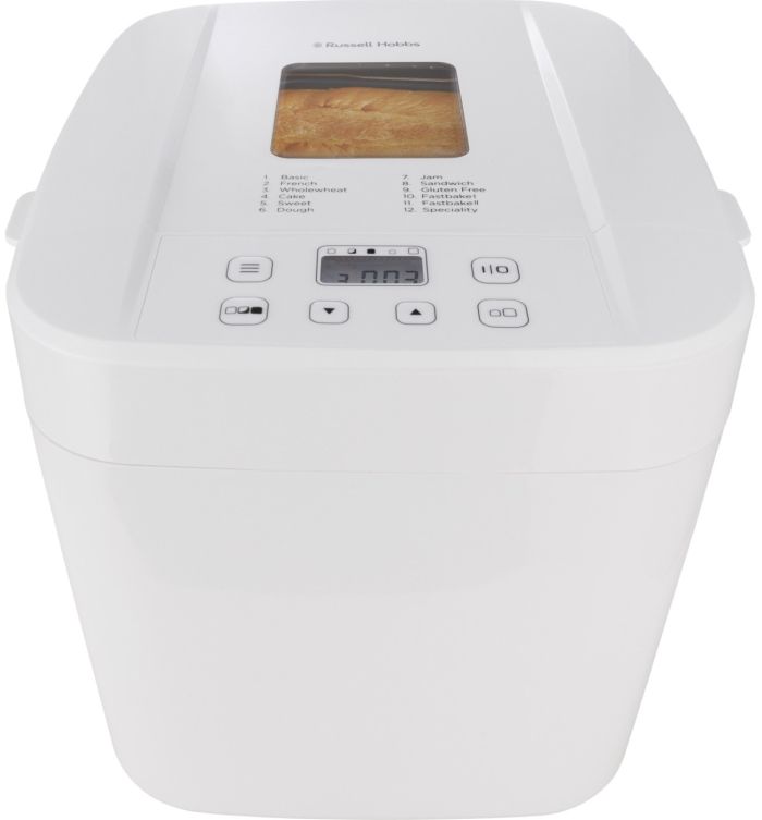 Хлебопечка Russell Hobbs 600Вт, программ-12, макс.вес -1кг, форма-прямоугольник, пластик, белый