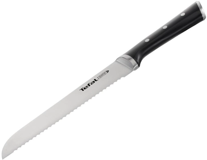 Ніж для хліба Tefal Ice Force, 20см, нержавіюча сталь, пластик, чорний