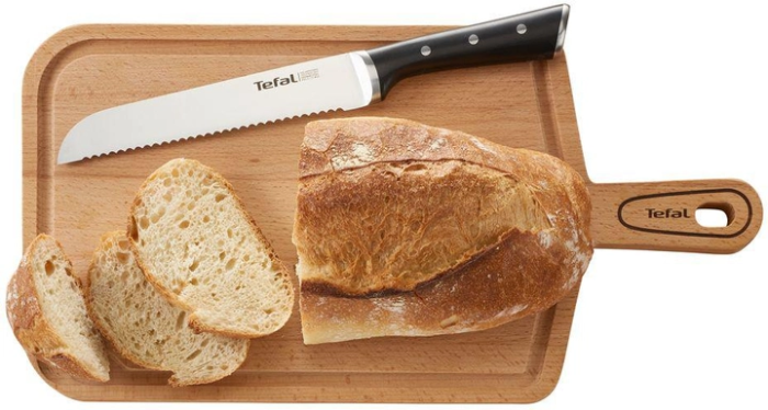 Ніж для хліба Tefal Ice Force, 20см, нержавіюча сталь, пластик, чорний