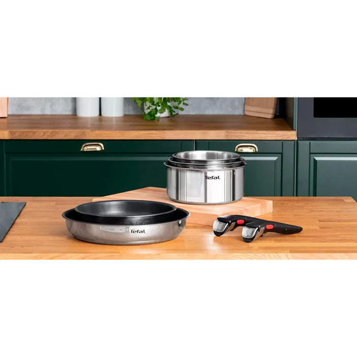 Набор посуды Tefal Ingenio Emotion, 13пр., нержавеющая сталь, стекло, пластик, бакелит, серебристый