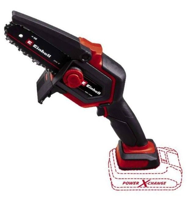Пила цепная аккумуляторная Einhell GE-PS 18/15 Li BL-Solo, PXC 18В, бесщеточная, шина 158 мм, рез 125 мм, 4.8 м/с, 1.1 кг (без АКБ и ЗУ)