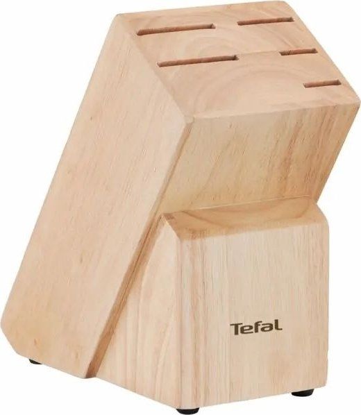Набор ножей Tefal Ice Force, 5пр., с деревянной колодкой, нержавеющая сталь, платик, черный