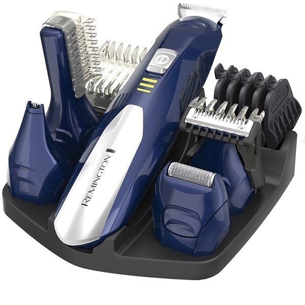 Набор для стрижки Remington All in one kit для бороды, усов, головы и тела, сеть+акум., насадок-11, титан.напыл., сине-серебристый