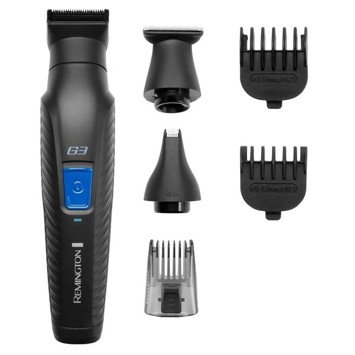 Набір для стрижки Remington G3 Graphite series, для бороди, вусів, голови і носа, акум., роторний мотор, насадок-6, сталь, чорний