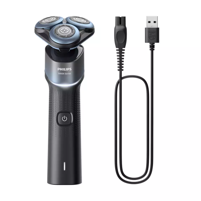 Бритва електр. Philips Series 5000X роторная, 4.5Вт,  бритв.головок-3, Li-Ion, сух.+влажн., черно-синий