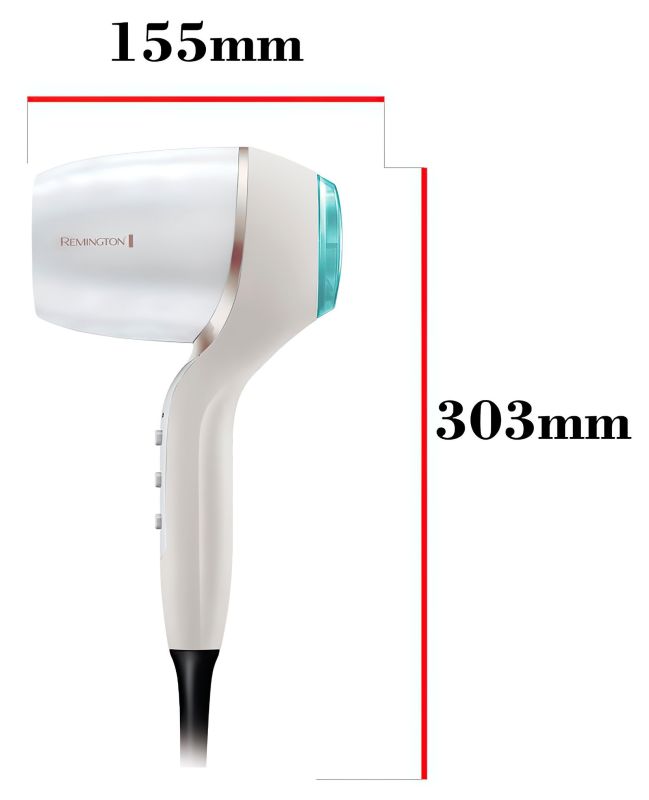 Фен Remington HYDRAluxe PRO, 2200Вт, 3 режими, дифузор, іоніз-я, хол. обдув, білий