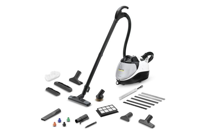Паропылесос Karcher SV 7, 2200Вт, влажная уборка, вода -0.45л, HEPA, обработка паром, бело-черный
