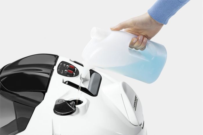 Паропылесос Karcher SV 7, 2200Вт, влажная уборка, вода -0.45л, HEPA, обработка паром, бело-черный