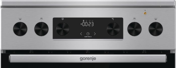 Плита Gorenje электрическая стеклокерамическая, 70л, 50x60см, дисплей, приготовление с паром, программатор, нерж