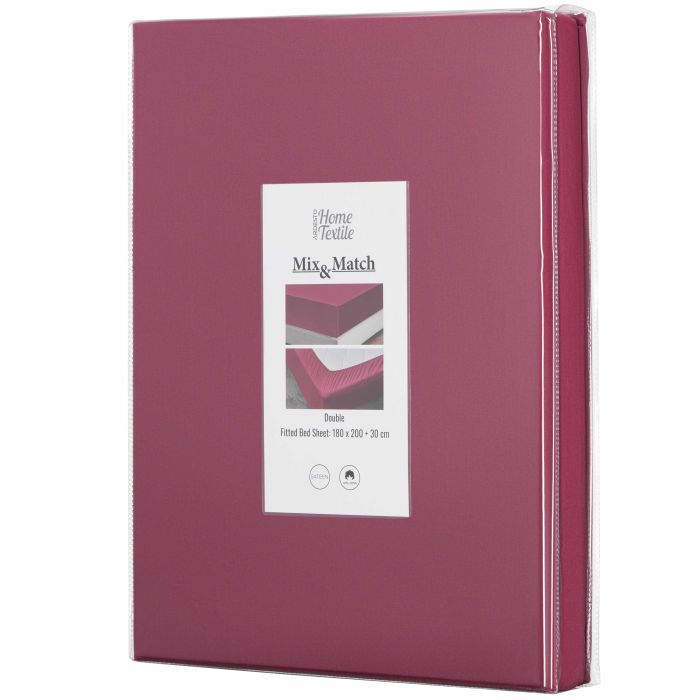 Простынь на резинке Ardesto Mix&Match, 180x200+30см, 100% хлопок, сатин, бордовый