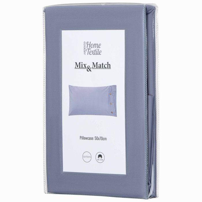 Наволочка Ardesto Mix&Match, 50х70см, 100% бавовна, сатин, сірий