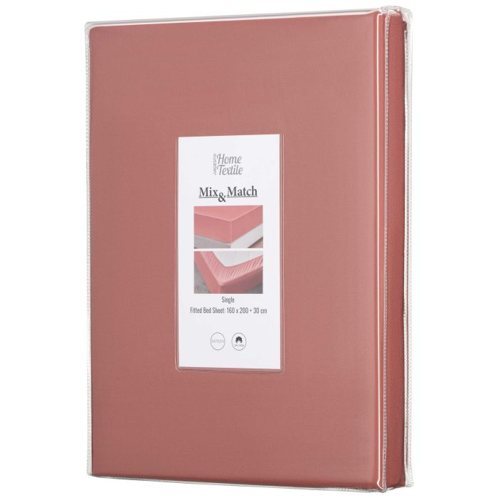 Простынь на резинке Ardesto Mix&Match, 160х200+30см, 100% хлопок, сатин, коричневый светлый