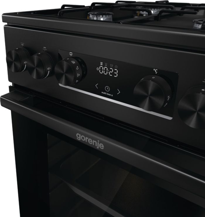 Плита Gorenje комби, 62л, 50x60см, дисплей, IconLed,эмалированные, черный