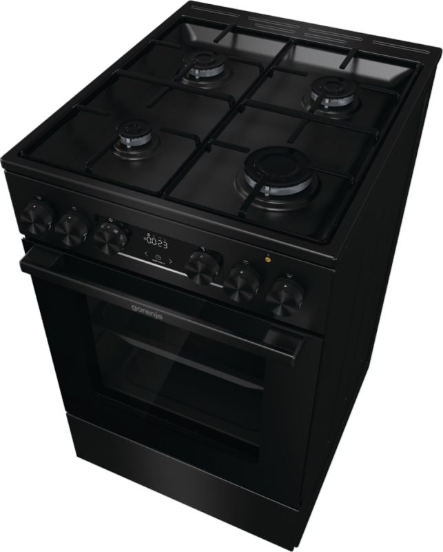 Плита Gorenje комби, 62л, 50x60см, дисплей, IconLed,эмалированные, черный