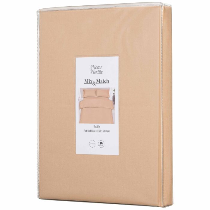 Простынь Ardesto Mix&Match, 240x260см, 100% хлопок, сатин, бежевый