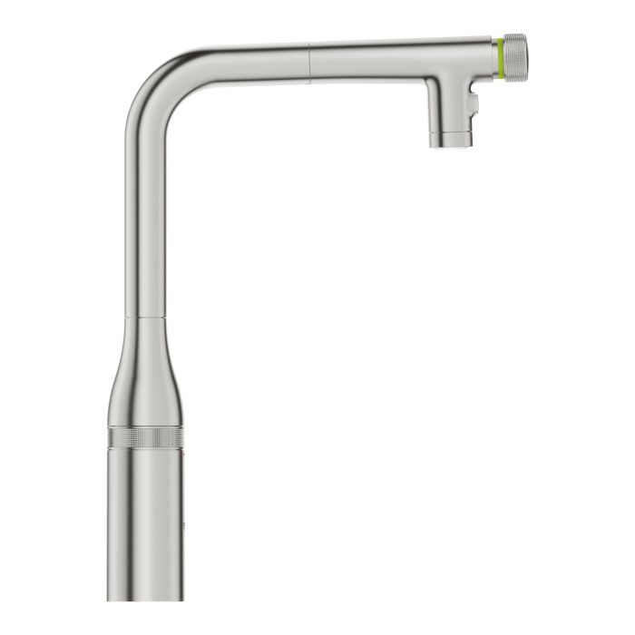 Змішувач для кухні Grohe Accent  Smart Control, довж.виливу - 201мм, поворотний/витяжний, вентиль/кнопка, супер сталь