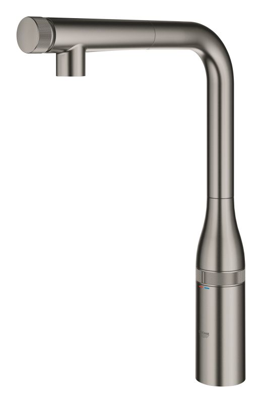Змішувач для кухні Grohe Accent Smart Control, довж.виливу - 199мм, поворотний/витяжний, вентиль/кнопка, матовий графіт