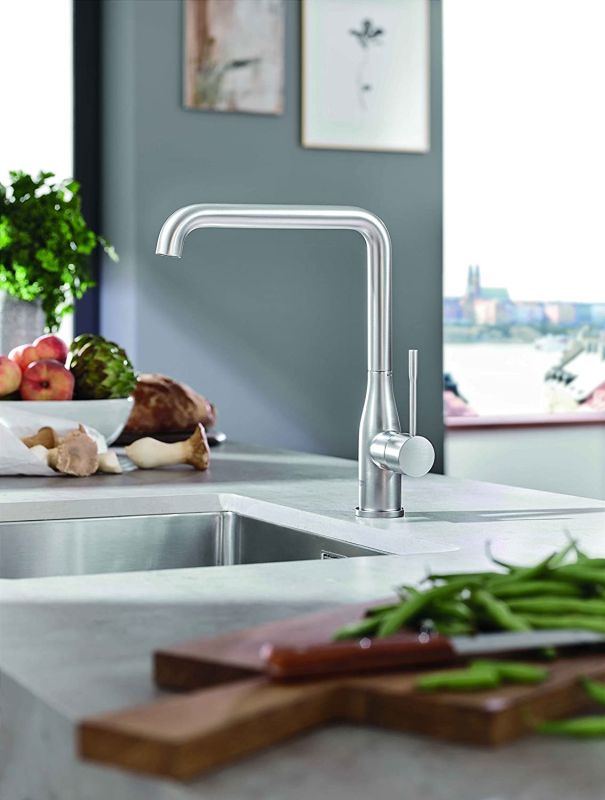 Смеситель для кухни Grohe Accent, дл.излива - 220мм, поворотный, 1рычаг, супер сталь
