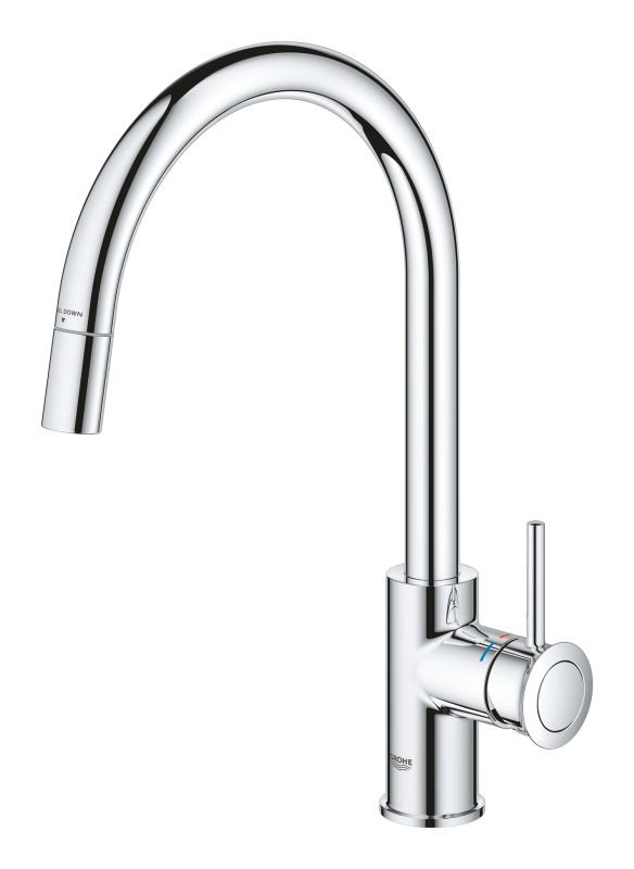 Змішувач для кухні Grohe BauClassic, довж.виливу - 215мм, поворотний, 1важіль, хром