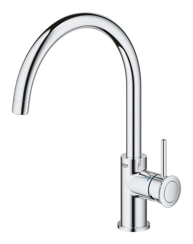 Змішувач для кухні Grohe BauClassic, довж.виливу - 223мм, поворотний, 1важіль, хром