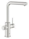 Змішувач для кухні Grohe Blue Pure Minta, довж.виливу - 223мм, поворотний/витяжний, 2 води, супер сталь