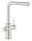 Смеситель для кухни Grohe Blue Pure Minta, дл.излива - 223мм, поворотный/вытяжной, 2 воды, супер сталь