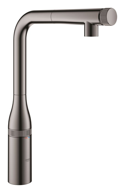 Змішувач для кухні Grohe Essence Smart Control, довж.виливу - 199мм, поворотний/витяжний, вентиль/кнопка, графіт