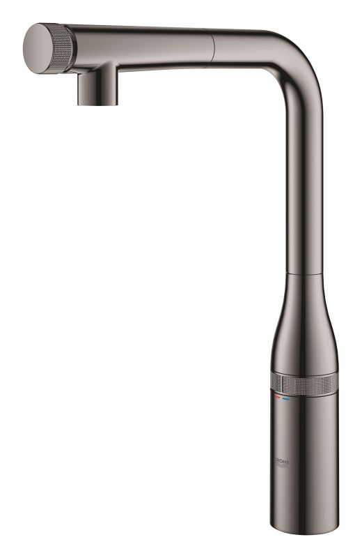 Змішувач для кухні Grohe Essence Smart Control, довж.виливу - 199мм, поворотний/витяжний, вентиль/кнопка, графіт