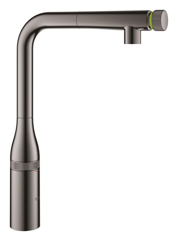 Змішувач для кухні Grohe Essence Smart Control, довж.виливу - 199мм, поворотний/витяжний, вентиль/кнопка, графіт