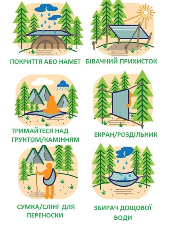 Дождевик-пончо 2E, Тип 1, зелёный