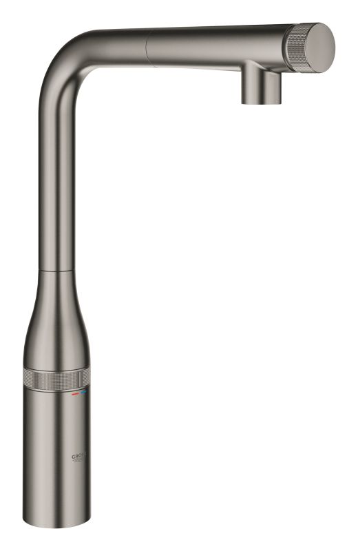 Змішувач для кухні Grohe Essence Smart Control, довж.виливу - 199мм, поворотний/витяжний, вентиль/кнопка, матовий графіт