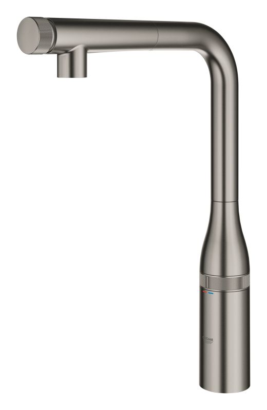 Змішувач для кухні Grohe Essence Smart Control, довж.виливу - 199мм, поворотний/витяжний, вентиль/кнопка, матовий графіт
